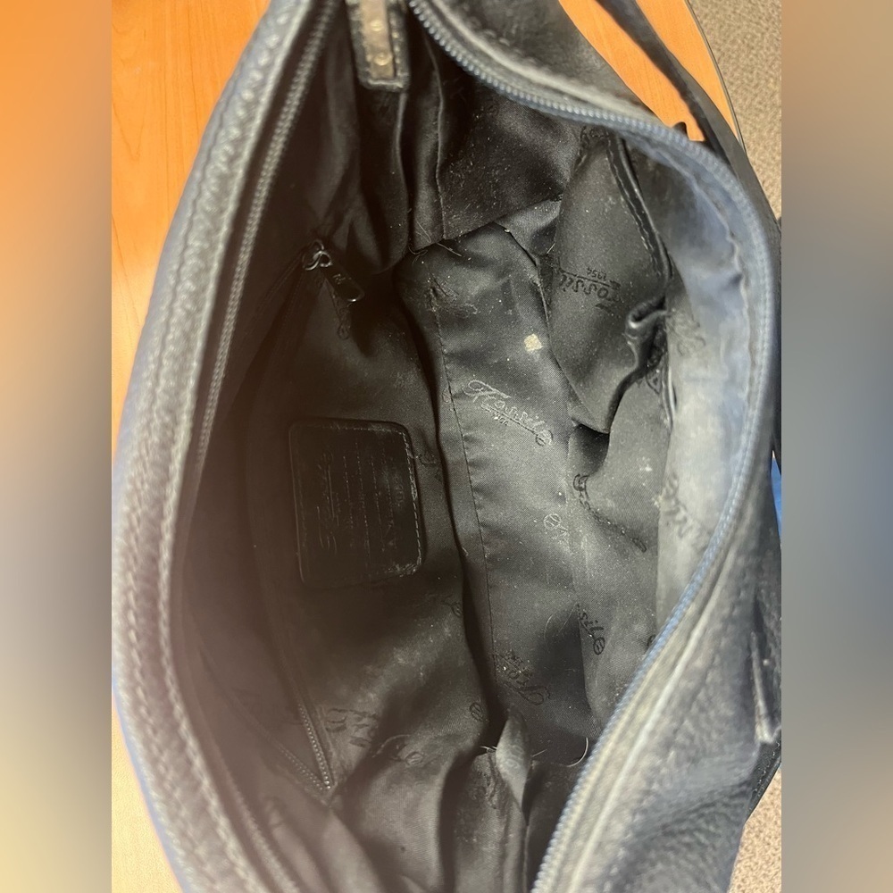 Vintage Fossil Black Leather Shoulder Bag - Picture 9 of 14